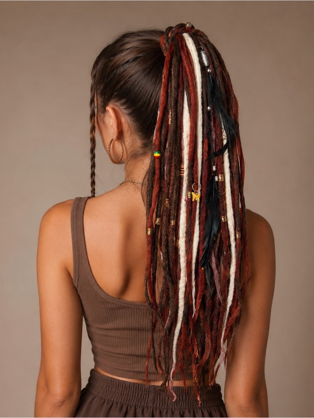 Caribe tribal dread ponytail